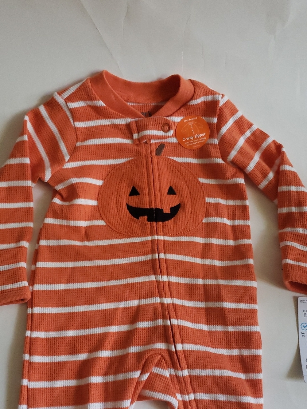 NWT Carter’s Halloween 3M 2-Pack Bundle Skeleton & Jack-O-Lantern Sleepers - Picture 7 of 9